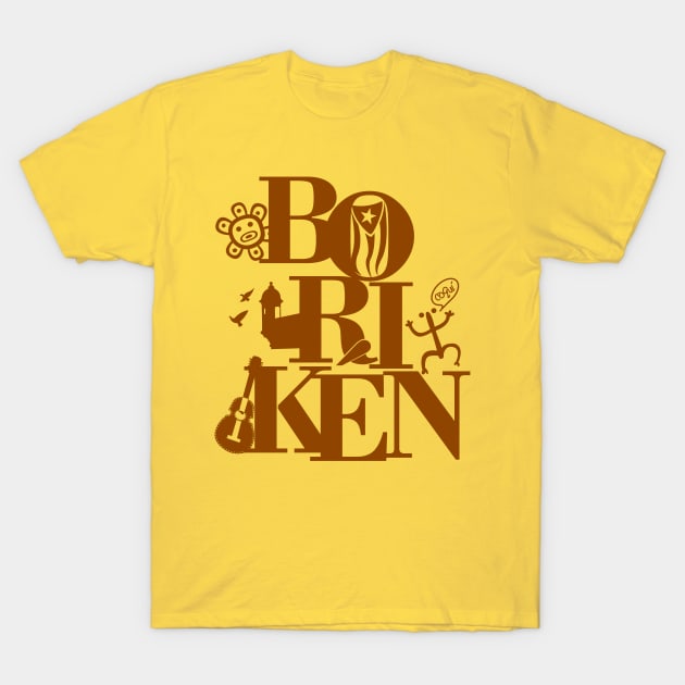 Puerto Rico Boriken Taino Symbols T-Shirt by bydarling